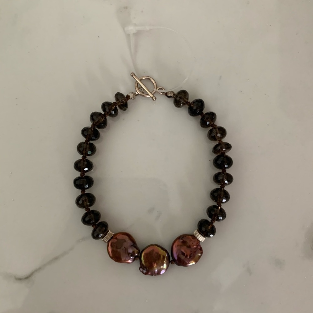Mahogany Tone Mala Beaded Bracelet - Picture 2 of 8